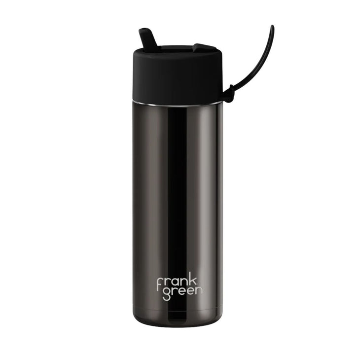Frank Green 20oz Reusable Bottle Chrome Shadow Midnight