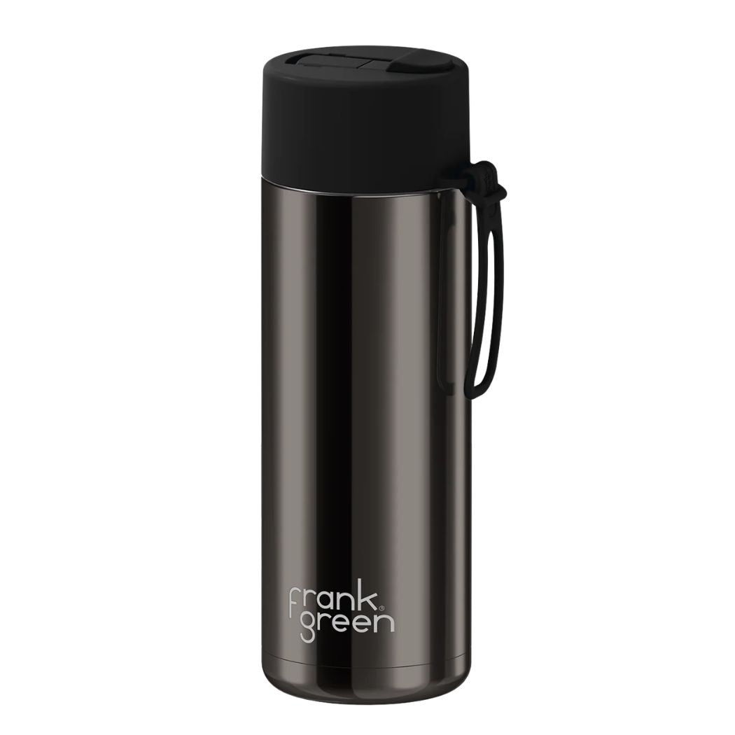 Frank Green 20oz Reusable Bottle Chrome Shadow Midnight