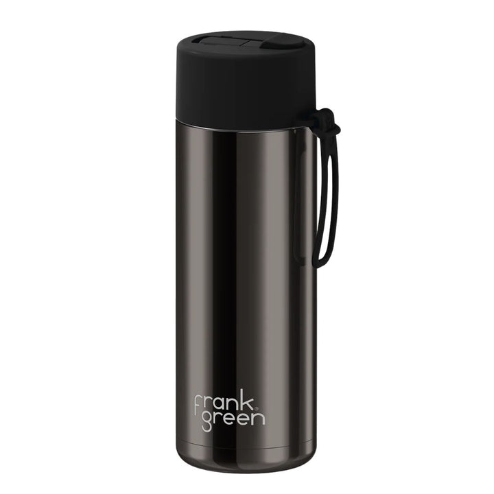 Frank Green 20oz Reusable Bottle Chrome Shadow Midnight