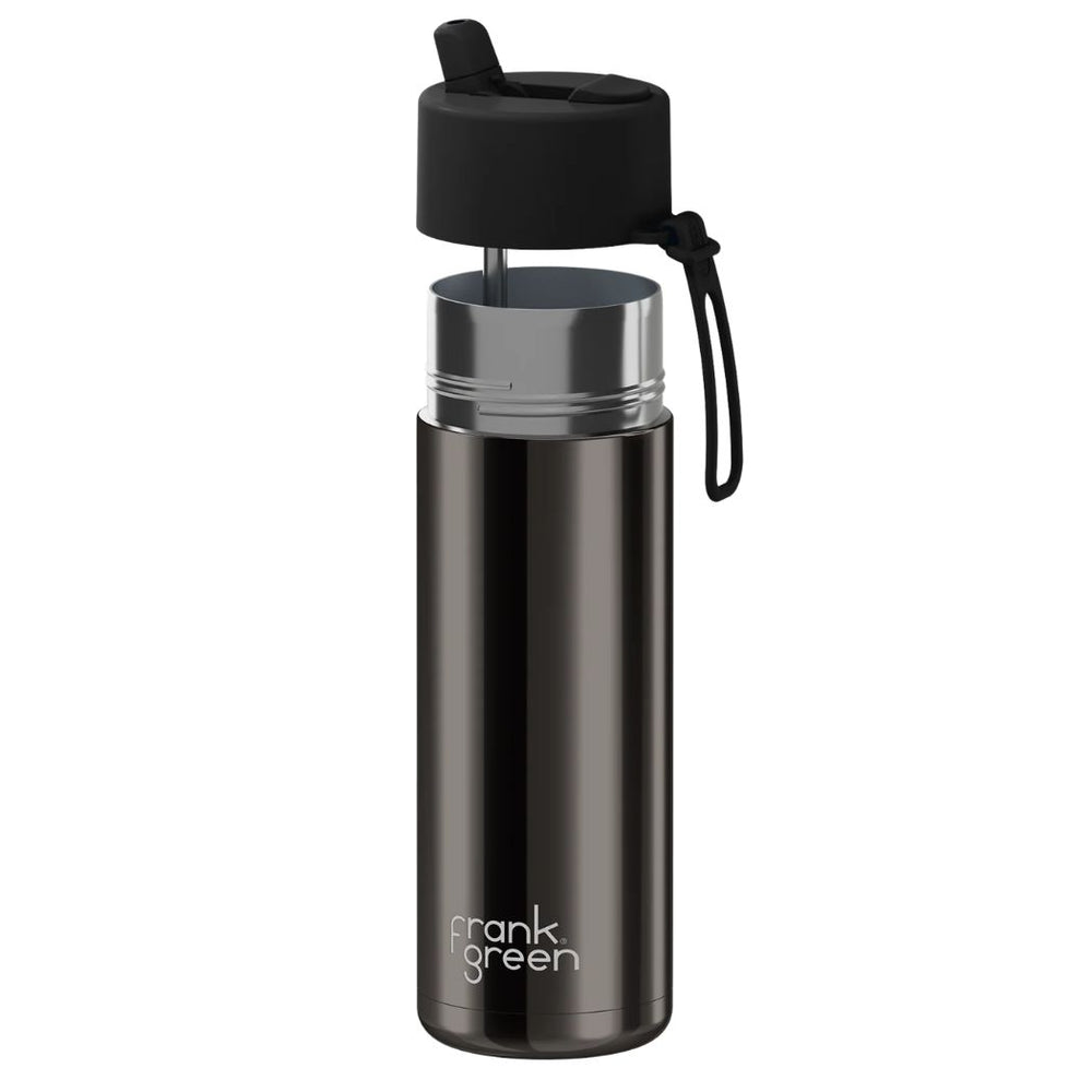 Frank Green 20oz Reusable Bottle Chrome Shadow Midnight