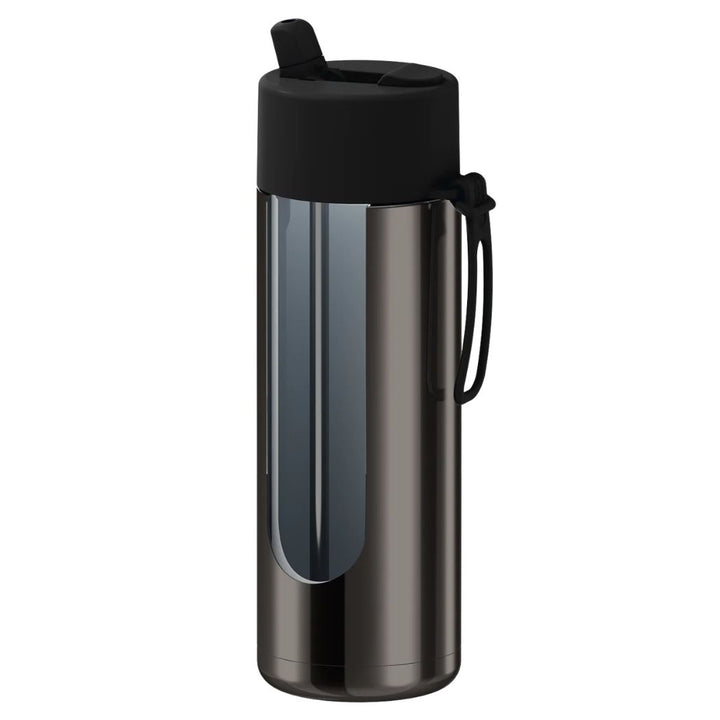 Frank Green 20oz Reusable Bottle Chrome Shadow Midnight