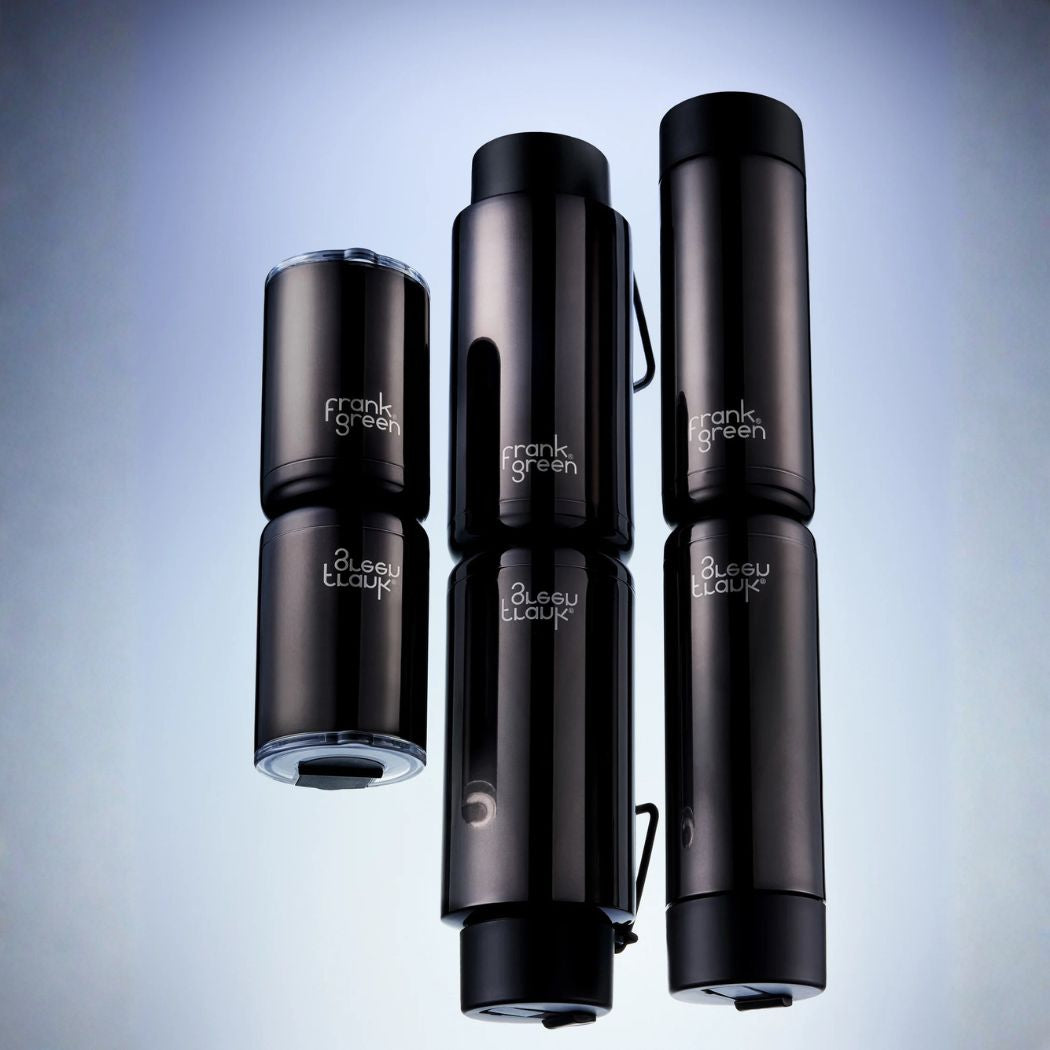Frank Green 20oz Reusable Bottle Chrome Shadow Midnight