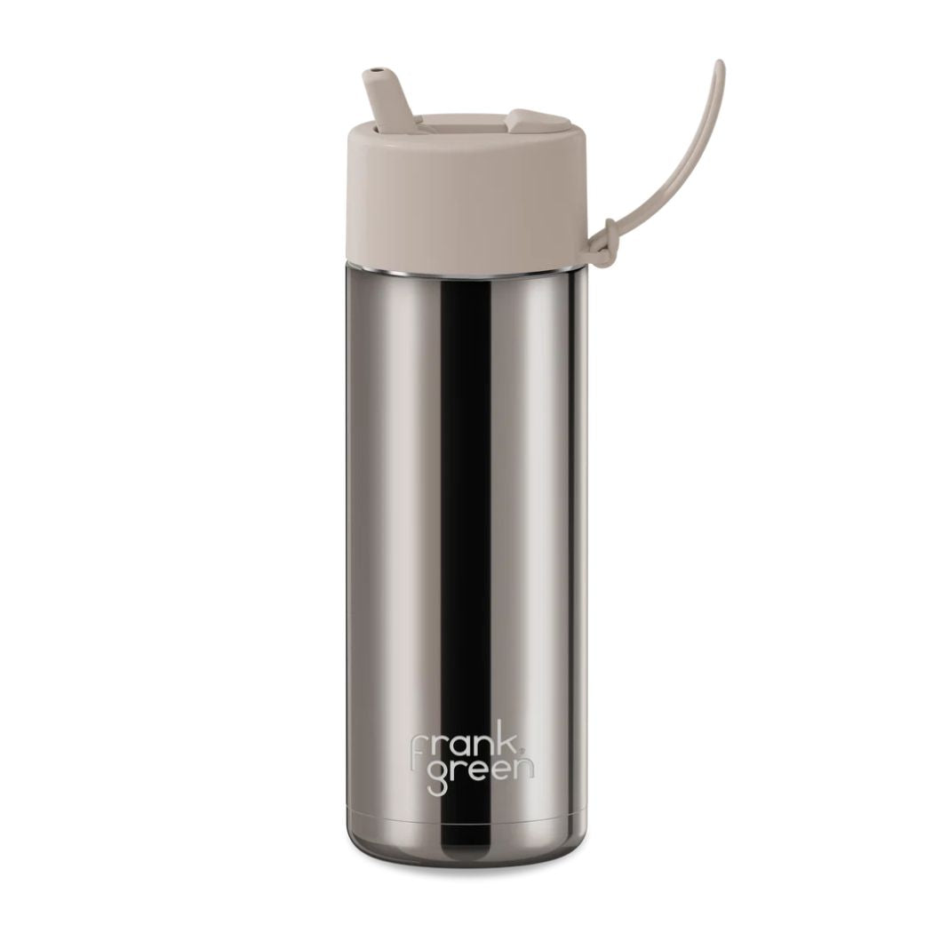 Frank Green 20oz Reusable Bottle Moon Dust Chrome