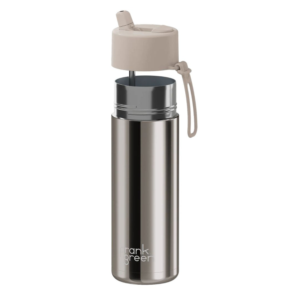 Frank Green 20oz Reusable Bottle Moon Dust Chrome