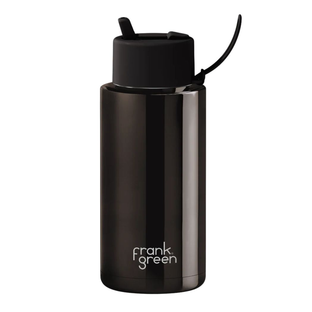 Frank Green 34oz Reusable Bottle Chrome Shadow Midnight