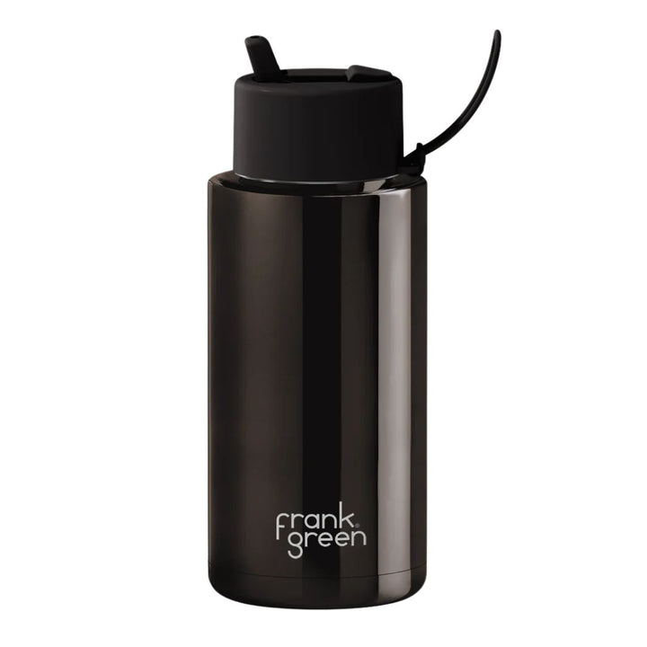 Frank Green 34oz Reusable Bottle Chrome Shadow Midnight