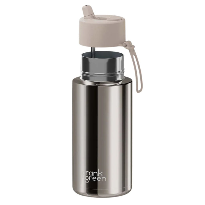 Frank Green 34oz Reusable Bottle Moon Dust Chrome