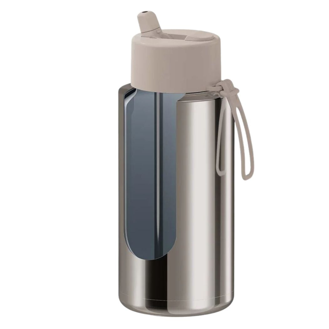 Frank Green 34oz Reusable Bottle Moon Dust Chrome