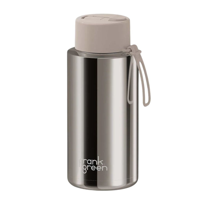Frank Green 34oz Reusable Bottle Moon Dust Chrome