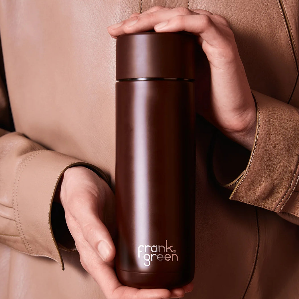 Frank Green 20oz Ceramic Reusable Bottle Chocolate