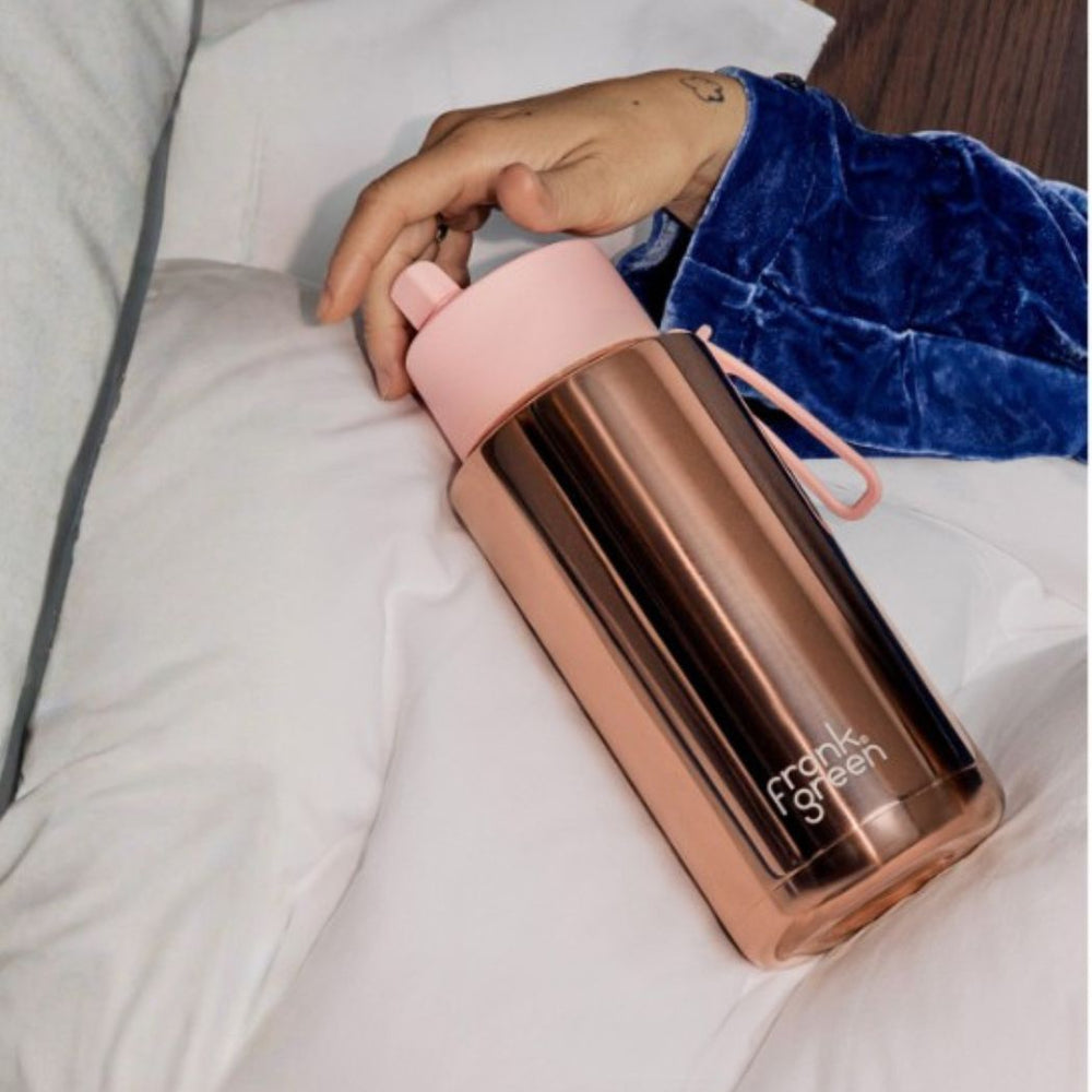 Frank Green Reusable Bottle 34oz Rose Gold Chrome