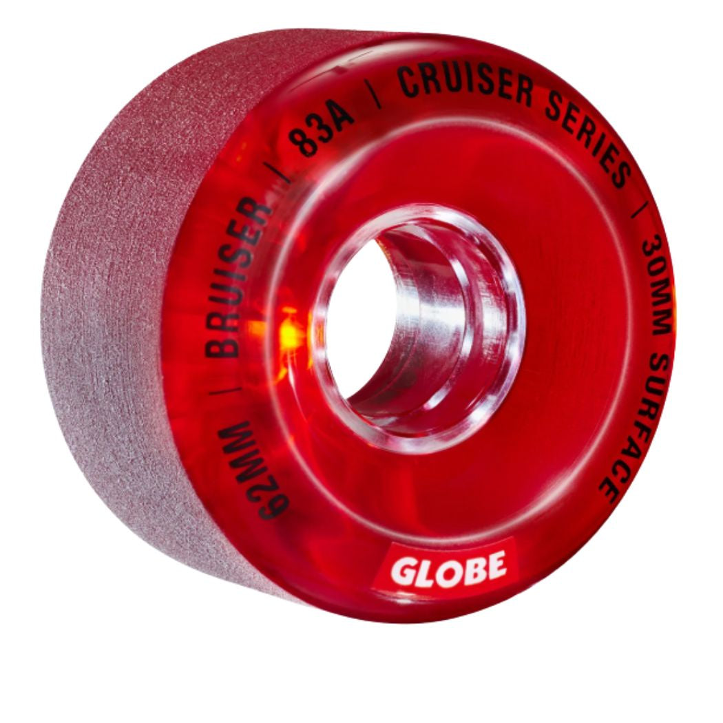 Globe Bruiser Cruiser Wheel 4pk 62mm Clear Red
