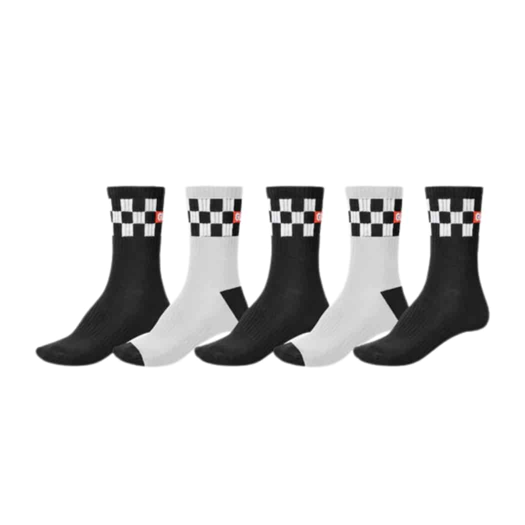 Globe Checker Crew Sock 5pk 7-11