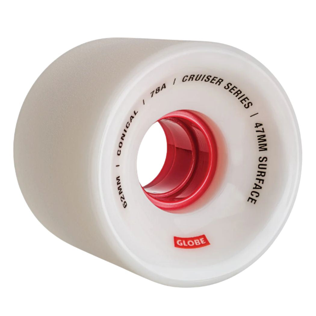 Globe Conical Cruiser Wheel 4pk 62mm White Red 62