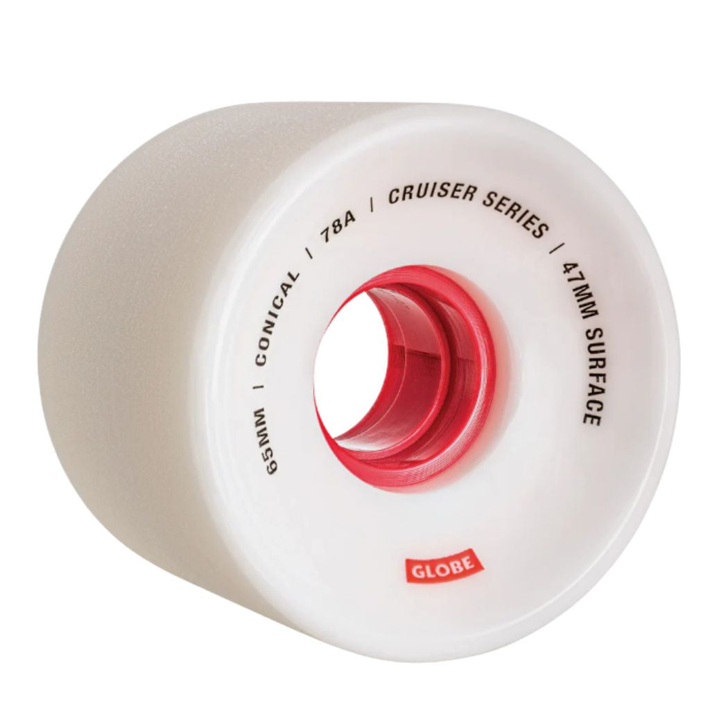 Globe Conical Cruiser Wheel 4pk 65mm White Red 65