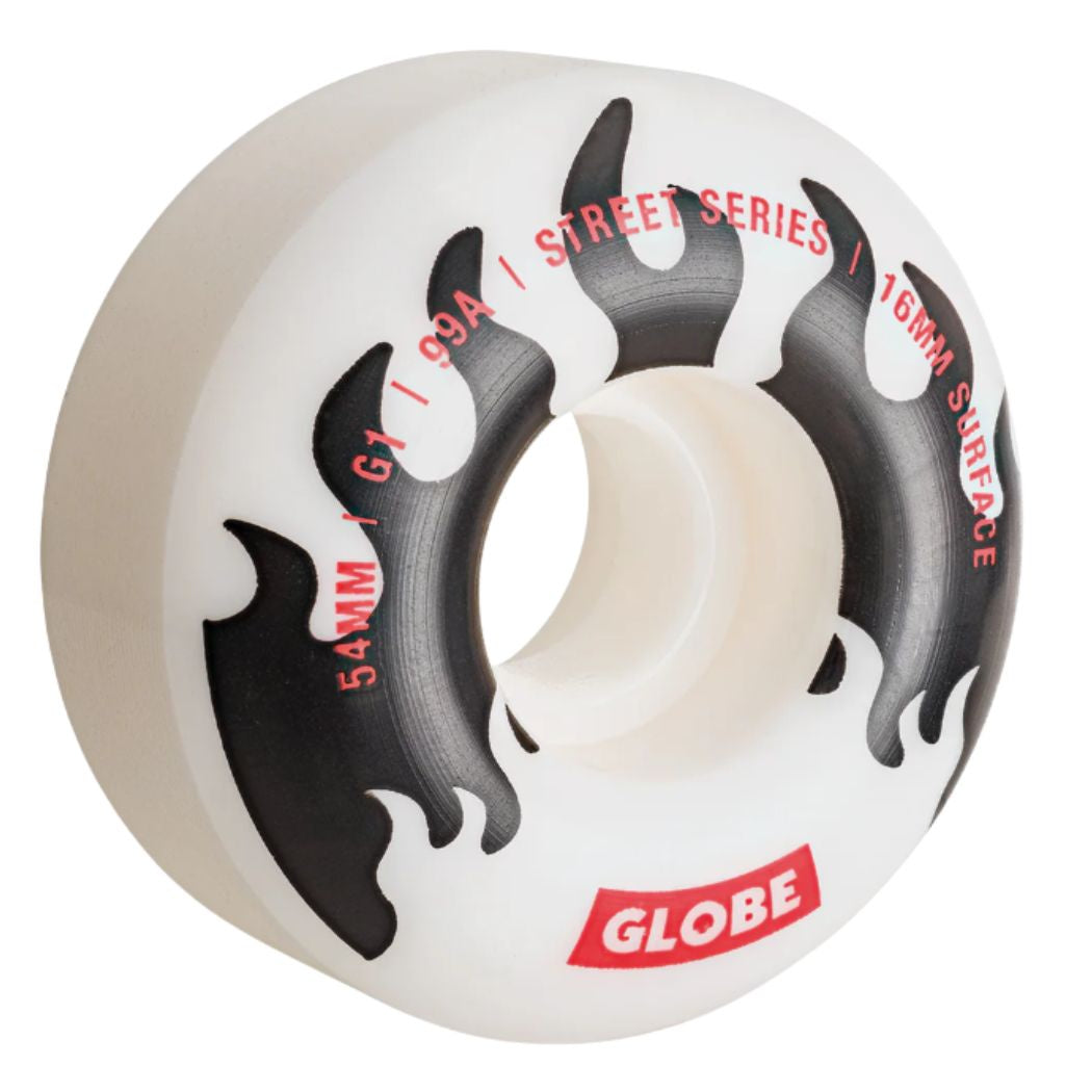 Globe G1 Street Wheel 4pk 54mm White Black Flames