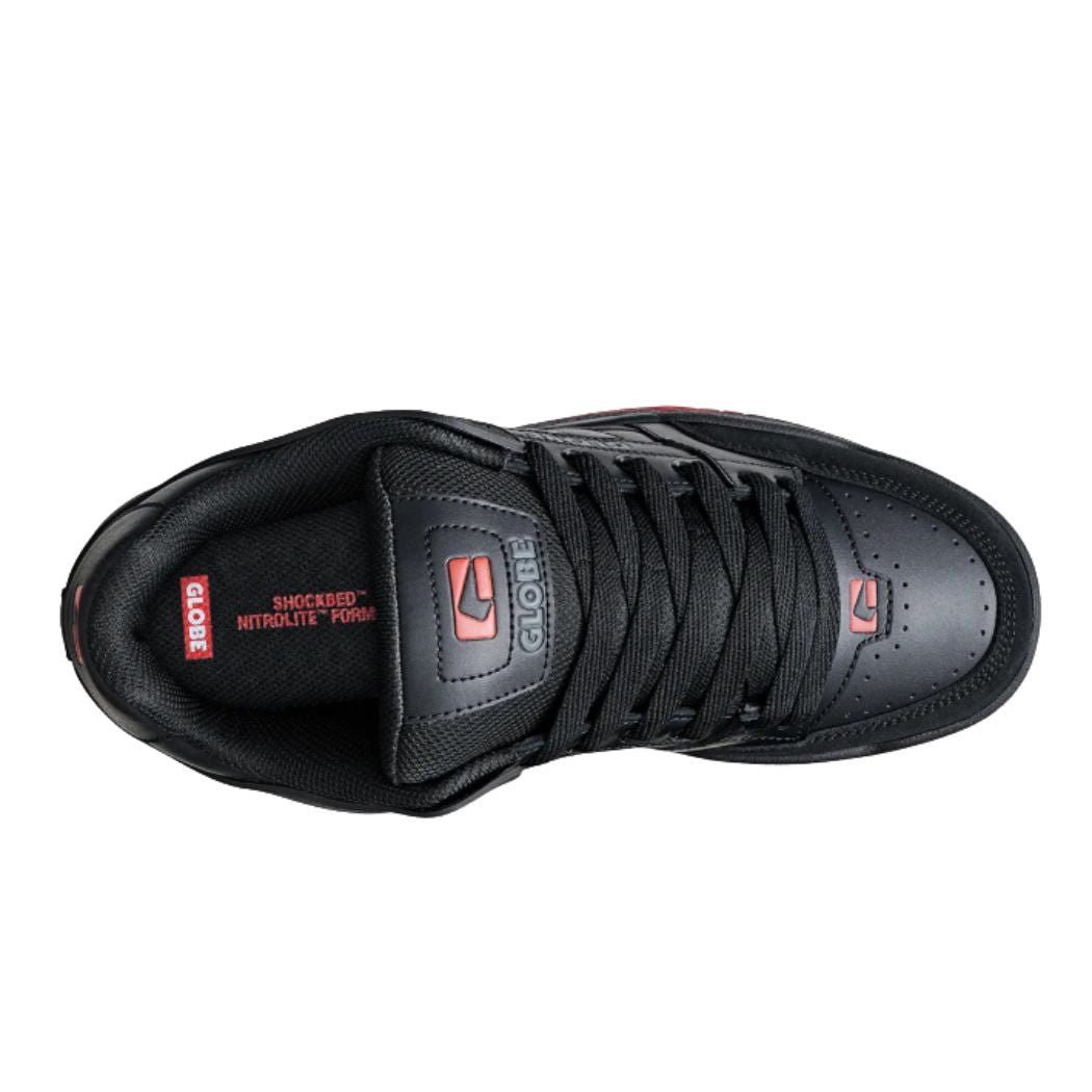 Globe Tilt Shoe Black Red Charcoal