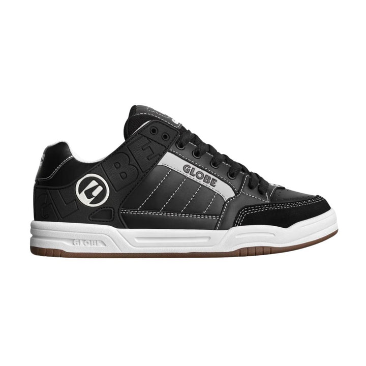 Globe Tilt Shoe Black White Stitch
