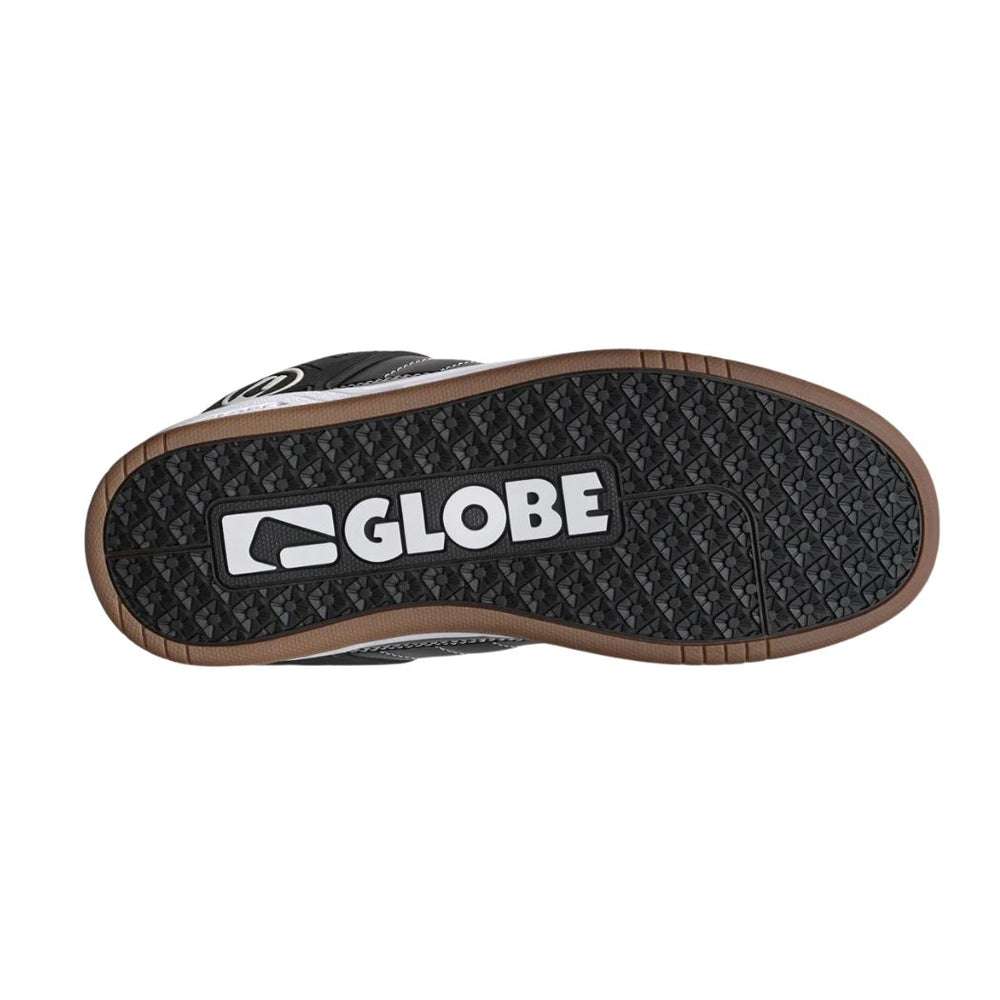 Globe Tilt Shoe Black White Stitch