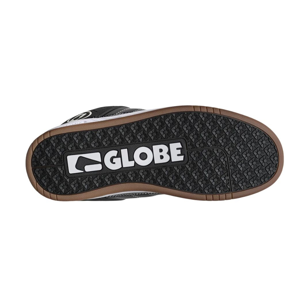Globe Tilt Shoe Black White Stitch