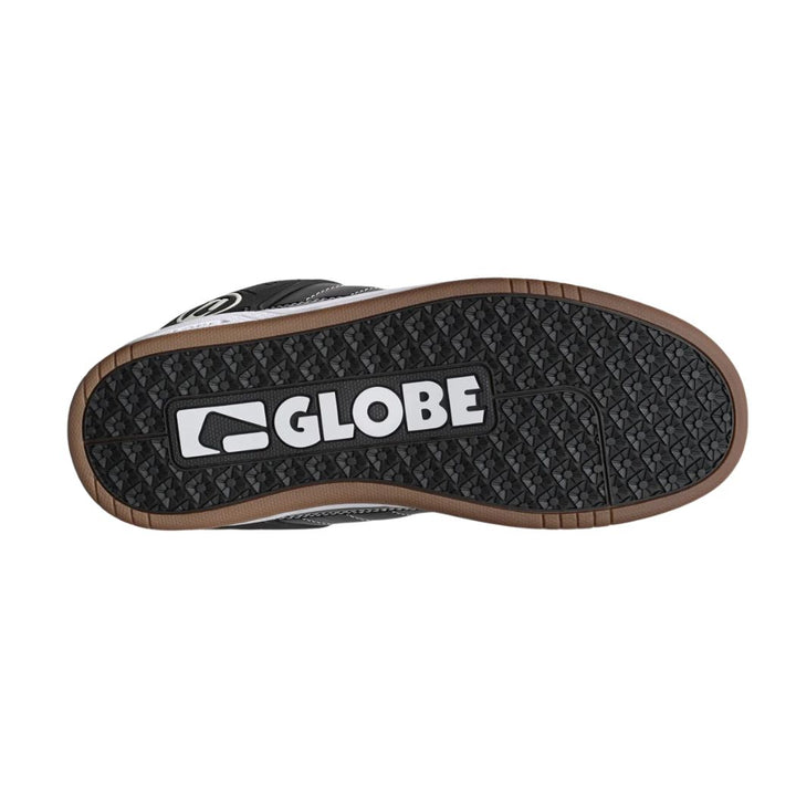 Globe Tilt Shoe Black White Stitch