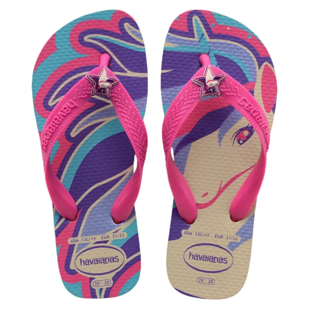 Havaianas Kids Top Fantasy Beige Magenta Neon