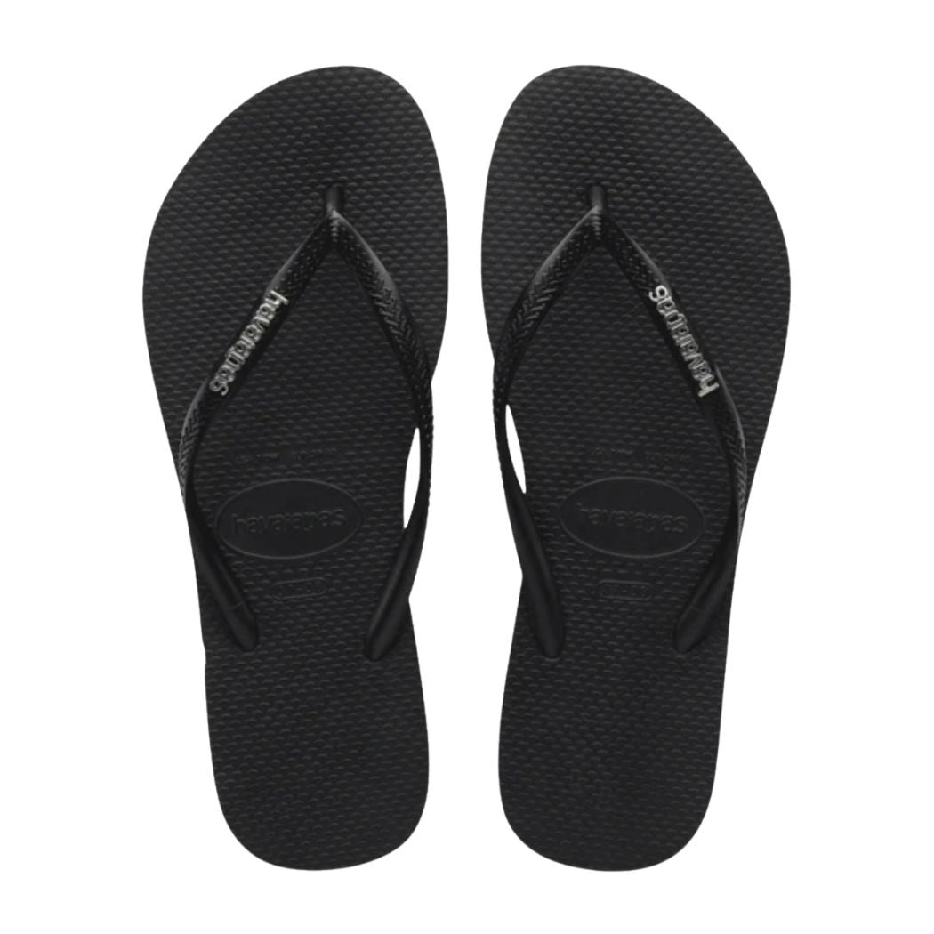 Havaianas Slim Metal Logo Black Silver