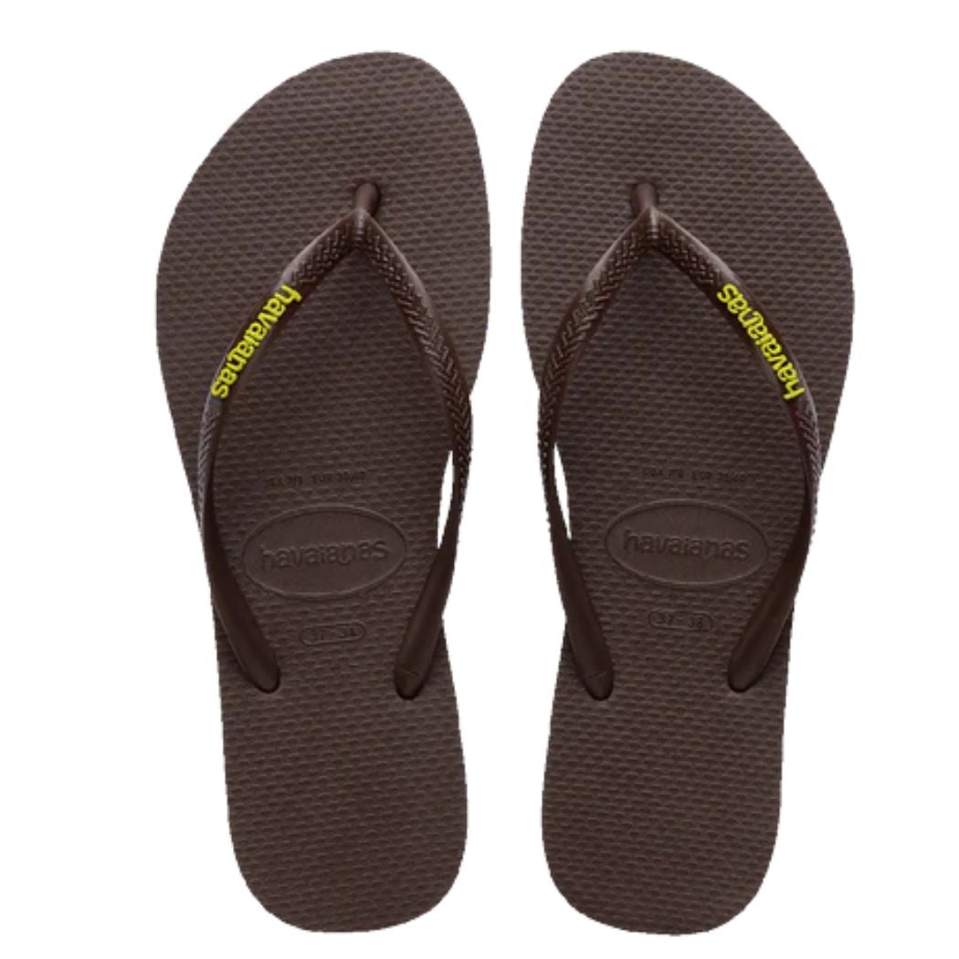 Havaianas Slim Rubber Logo Brown Green
