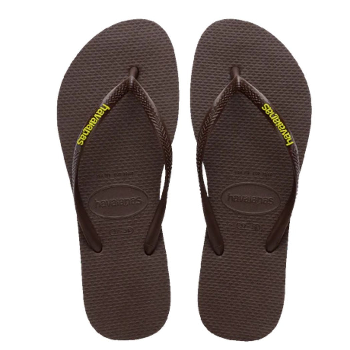Havaianas Slim Rubber Logo Brown Green