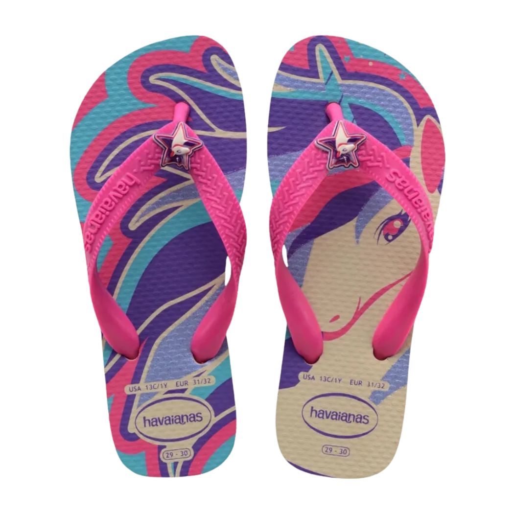 Havaianas Kids Top Fantasy Beige Magenta Neon