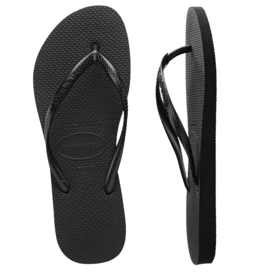 Havaianas Slim Basic Black Thongs