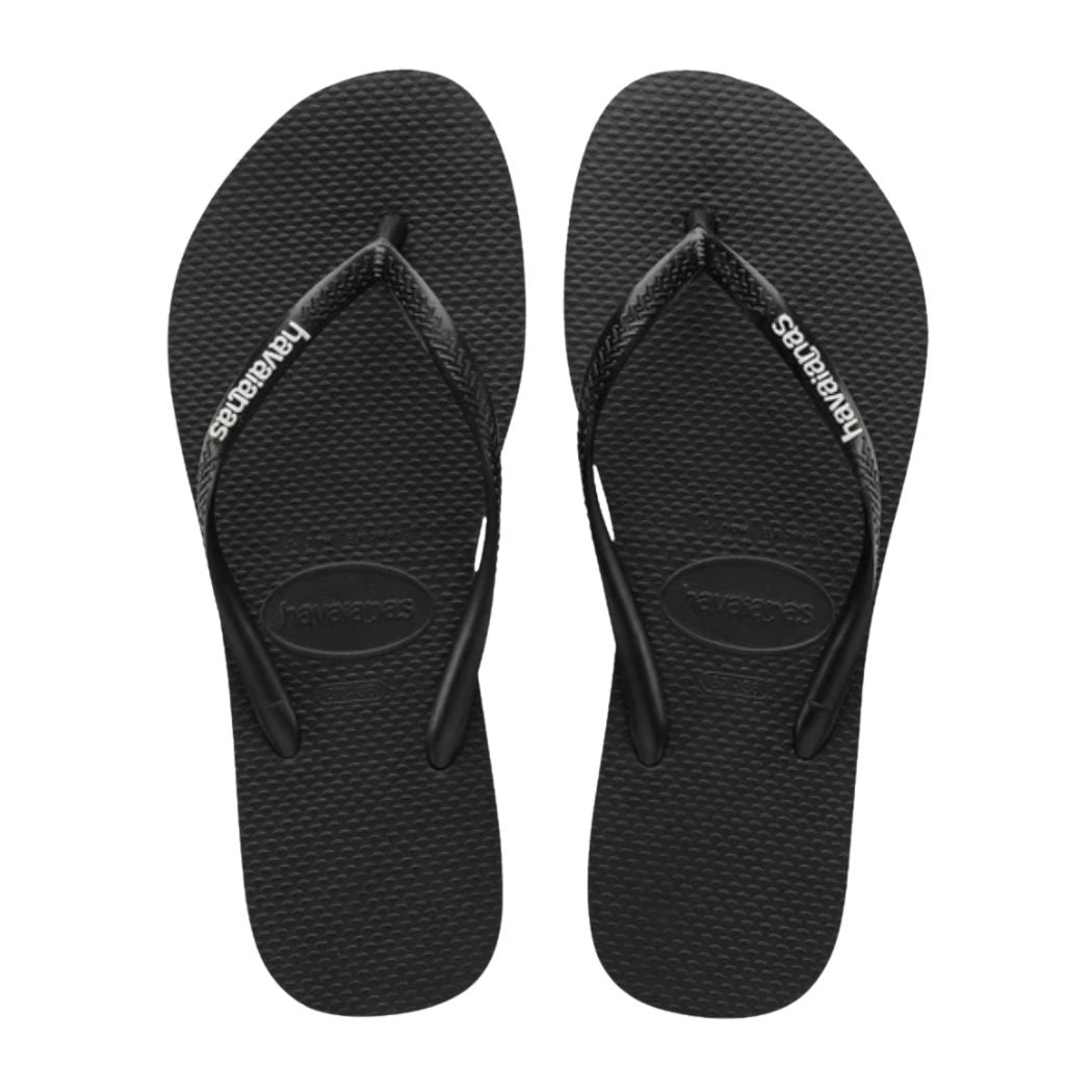 Havaianas Slim Logo Black White