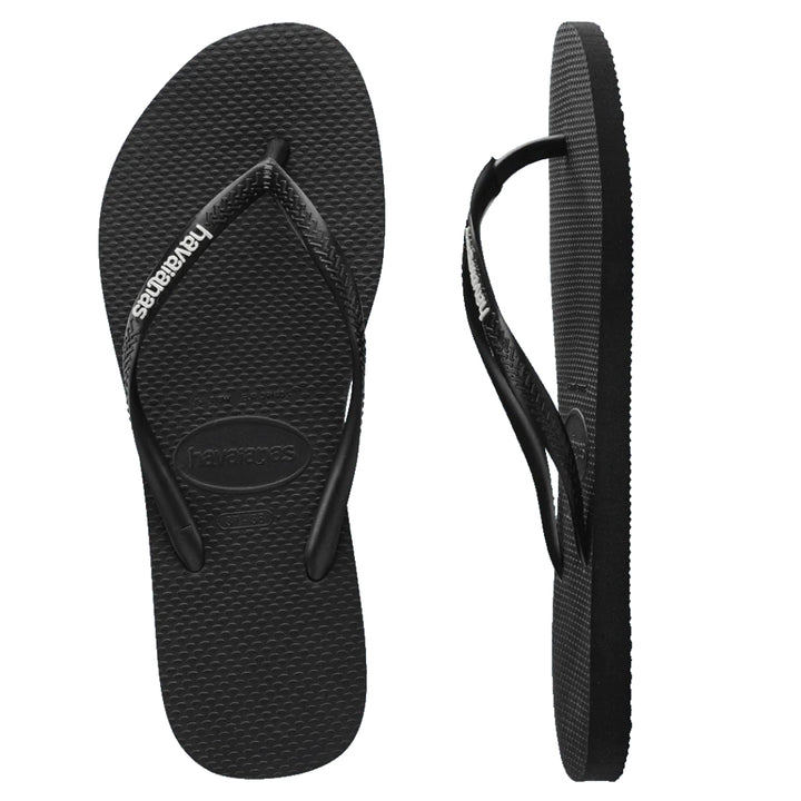 Havaianas Slim Logo Black White