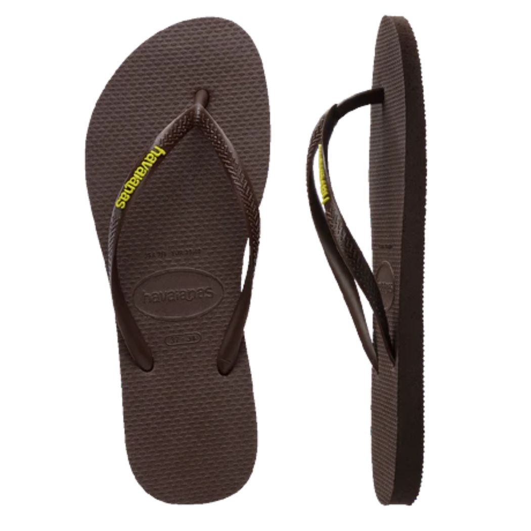 Havaianas Slim Rubber Logo Brown Green