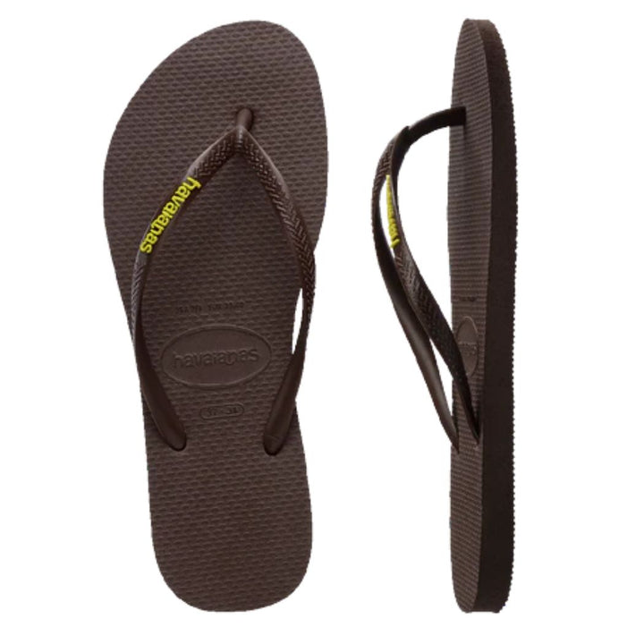 Havaianas Slim Rubber Logo Brown Green