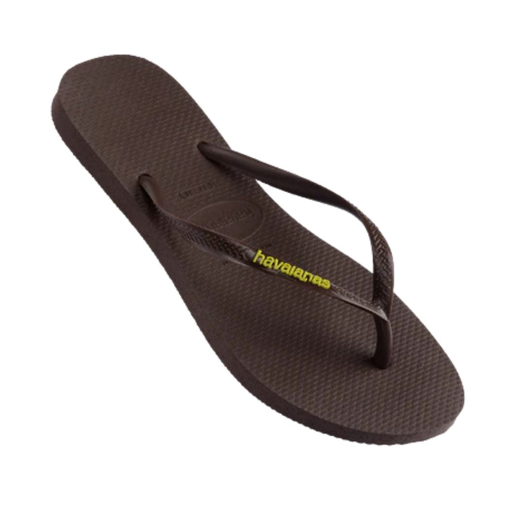 Havaianas Slim Rubber Logo Brown Green