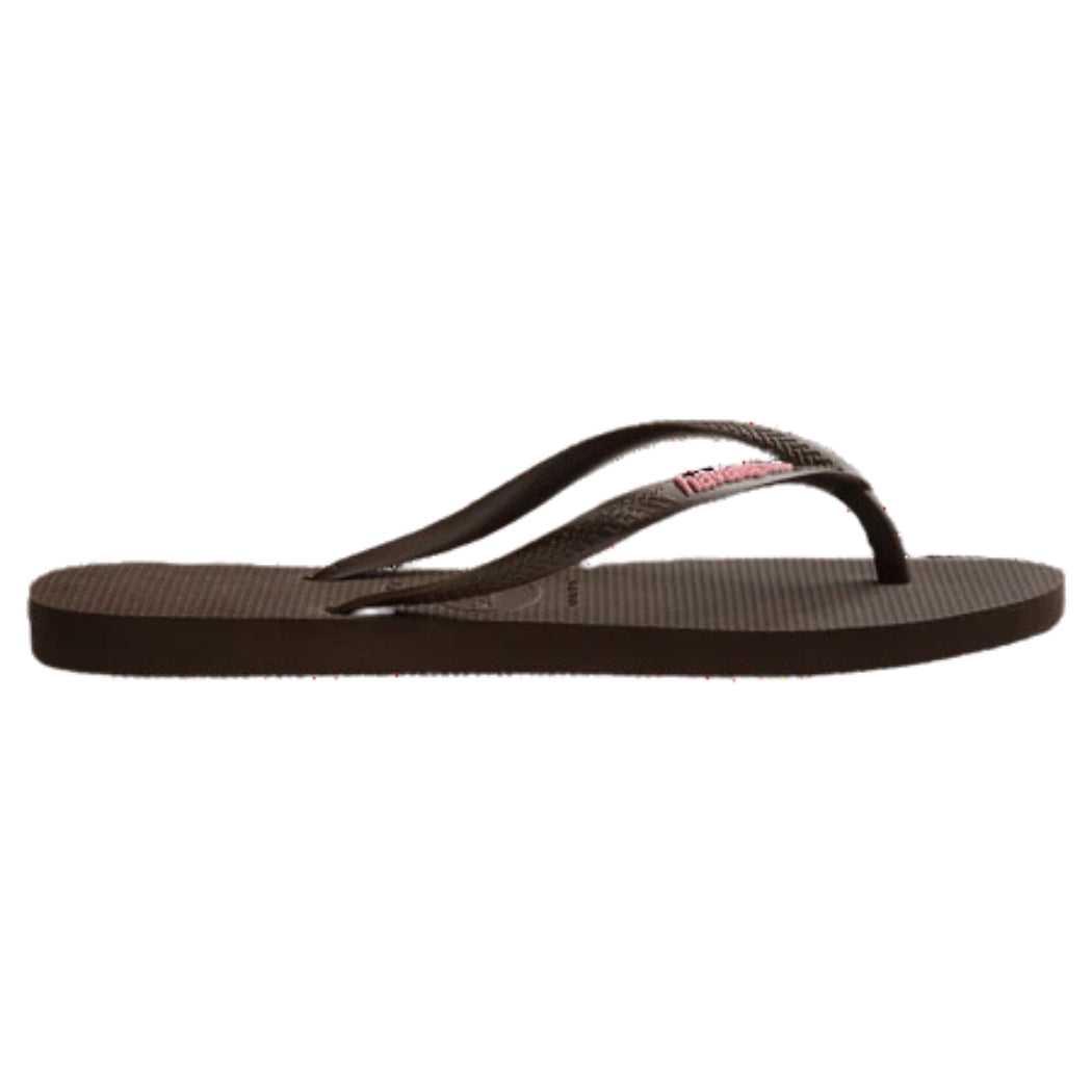 Havaianas Slim Rubber Logo Brown Pink