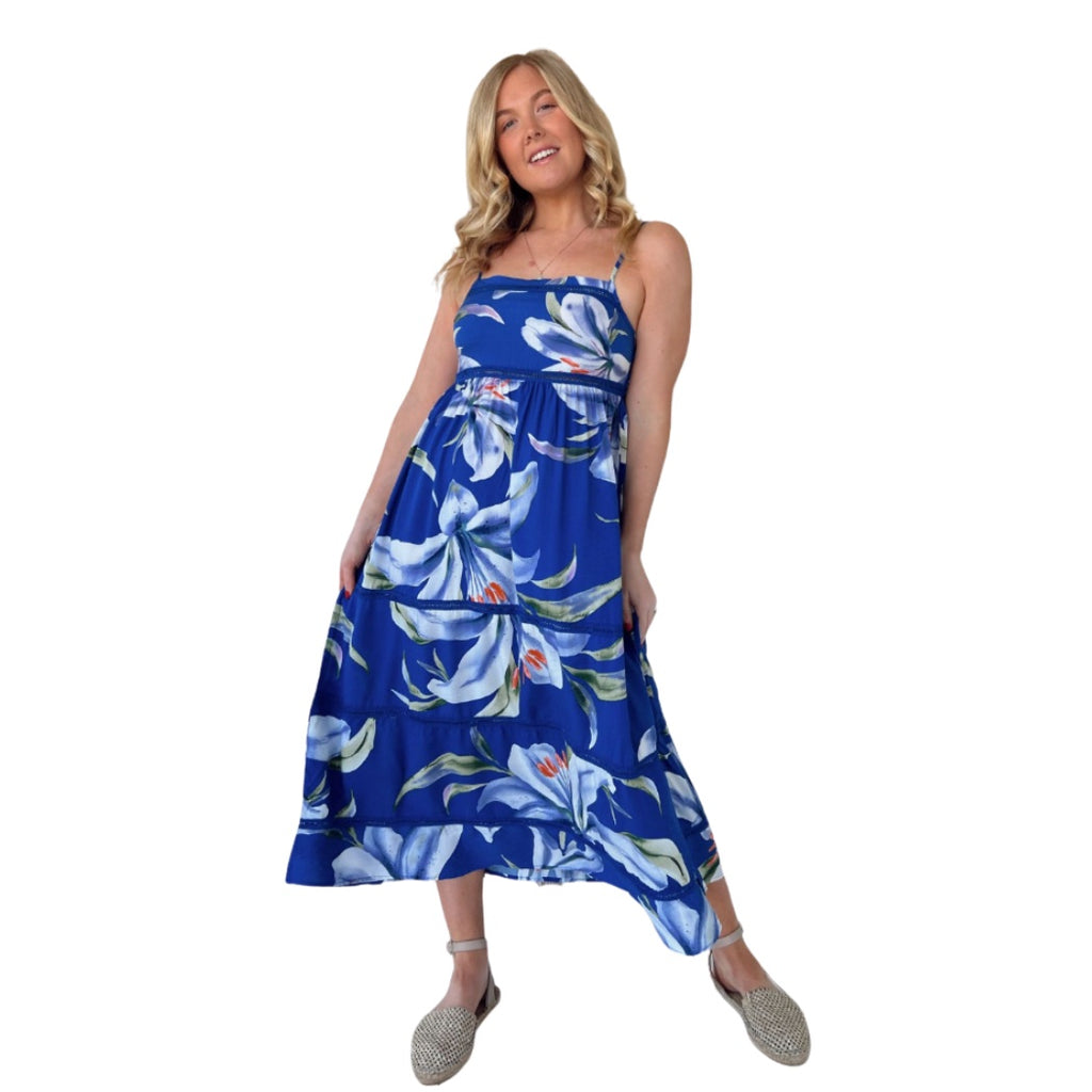 jennie in blue dress Jennie Dress In Blue-Ciel – Rhea Costa
