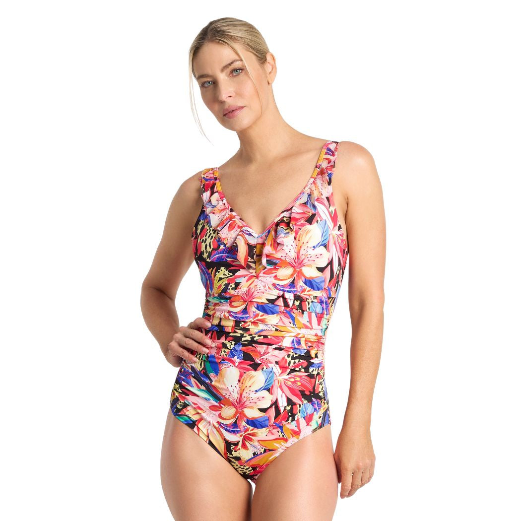 Jantzen Mandalay DDE Mesh Frill One Piece Black