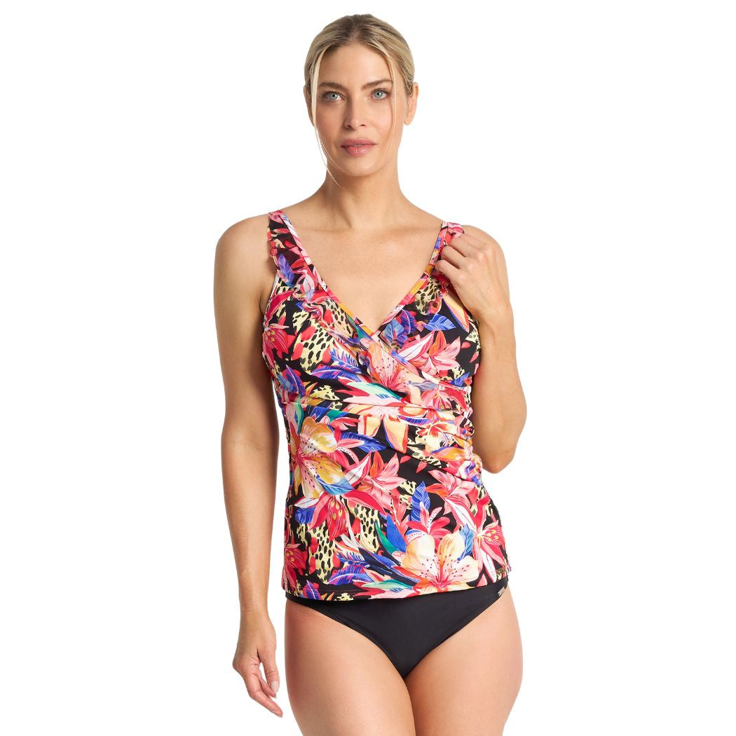 Jantzen Mandalay Frill Crossover Singlet Black