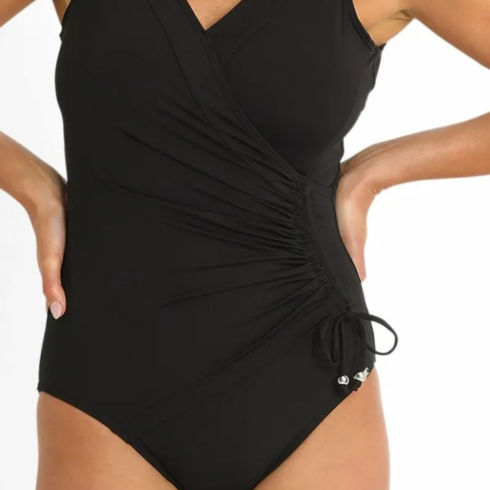 Jantzen Cosmopolitan DDE Gather Surplice One Piece Black