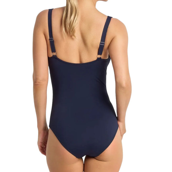 Jantzen Cosmopolitan Ruched Mesh Frill DDE One Piece Navy
