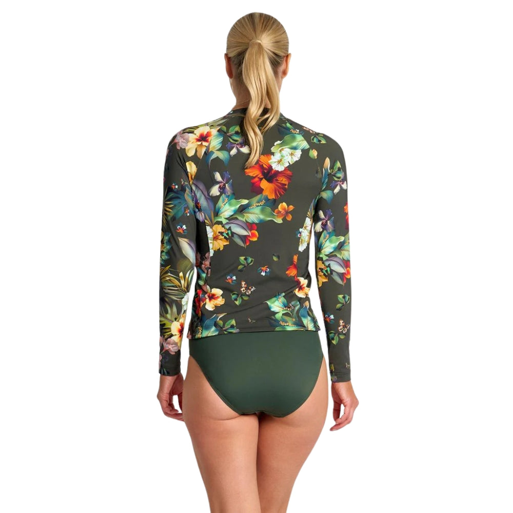 Jantzen Hibiscus Long Sleeve Mast Rashie Forest