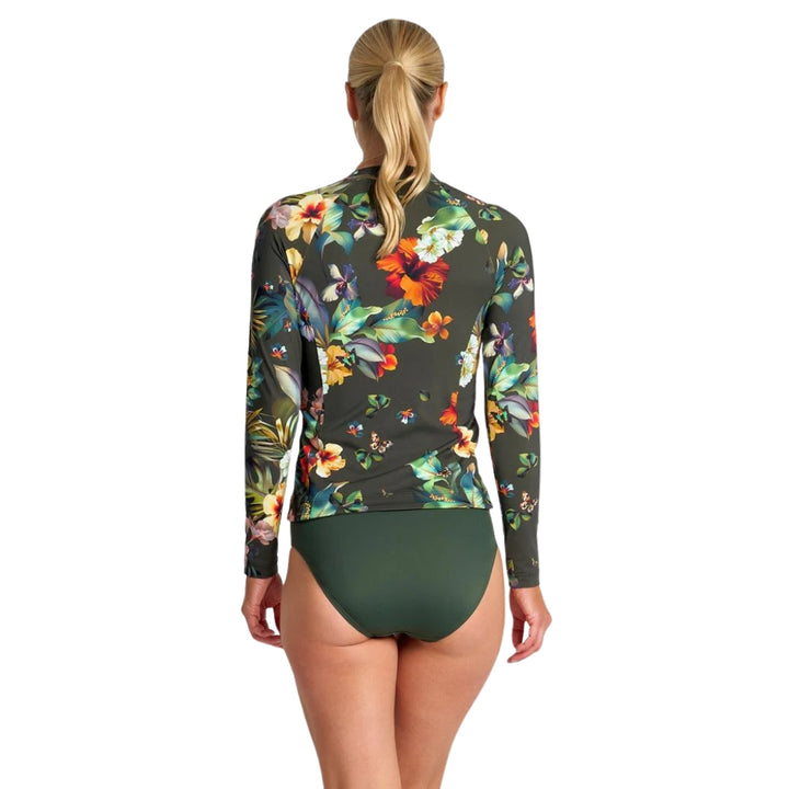 Jantzen Hibiscus Long Sleeve Mast Rashie Forest
