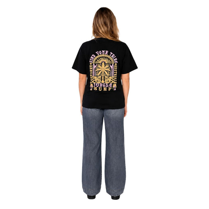 Jungle Surf Find Your Tribe Heavy Tee Washed Black