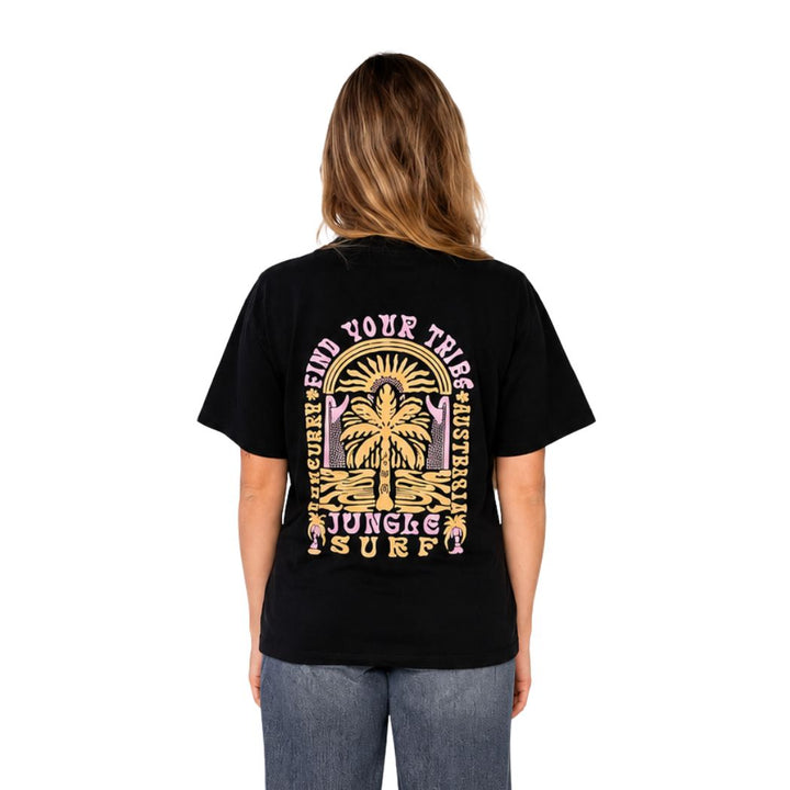 Jungle Surf Find Your Tribe Heavy Tee Washed Black