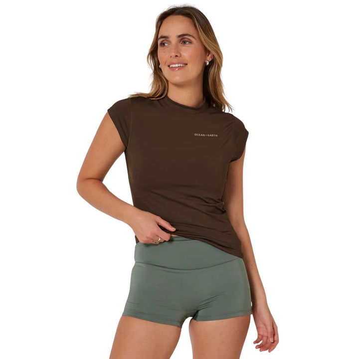 Ocean and Earth Ladies Eclipse Cap Sleeve Rash Vest