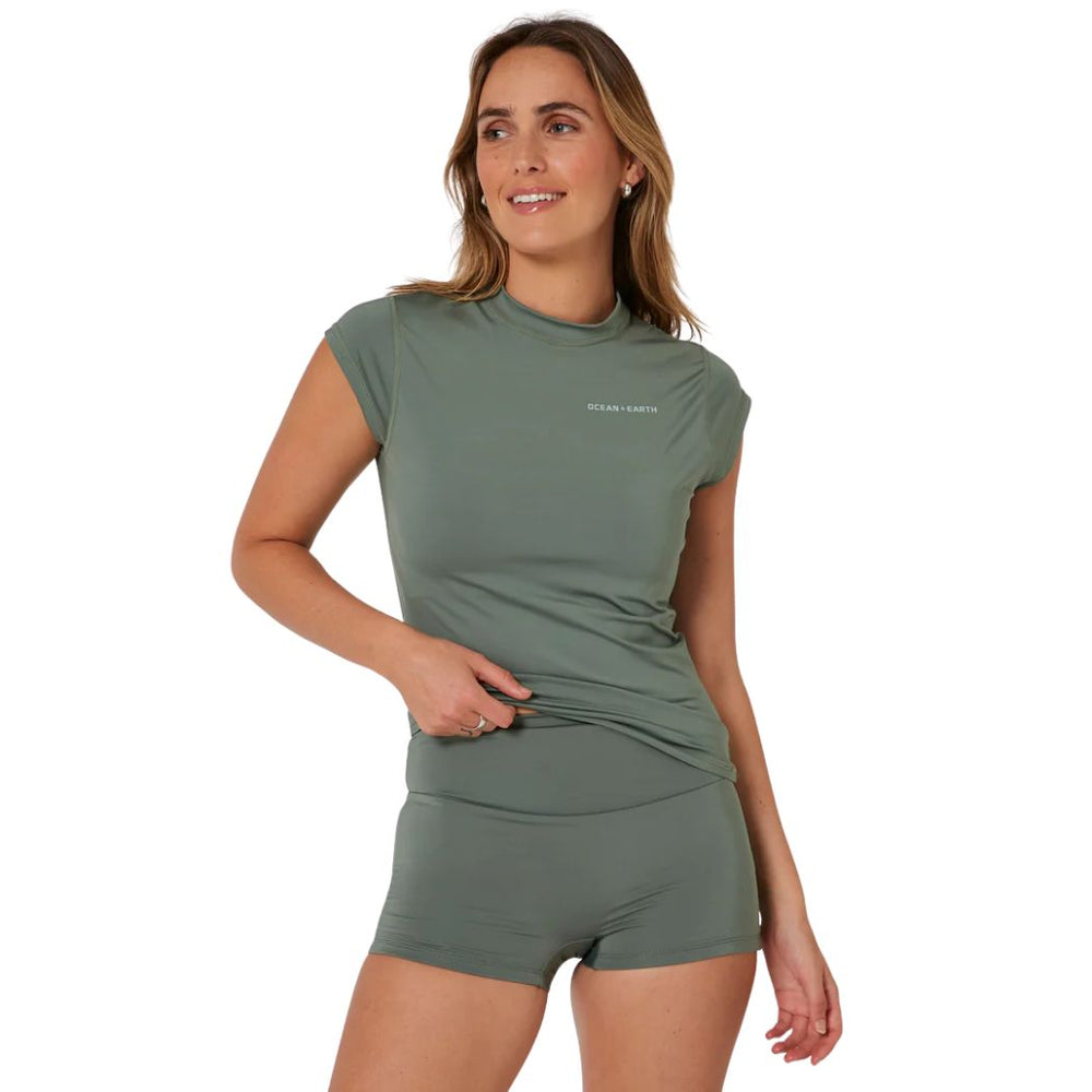 Ocean and Earth Ladies Eclipse Cap Sleeve Rash Vest