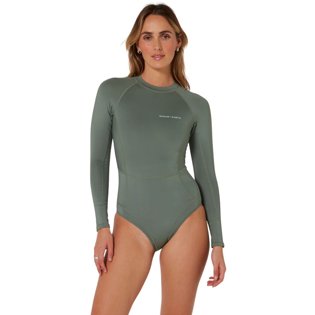 Ocean and Earth Ladies Oceana Long Sleeve Back Zip Lycra Suit