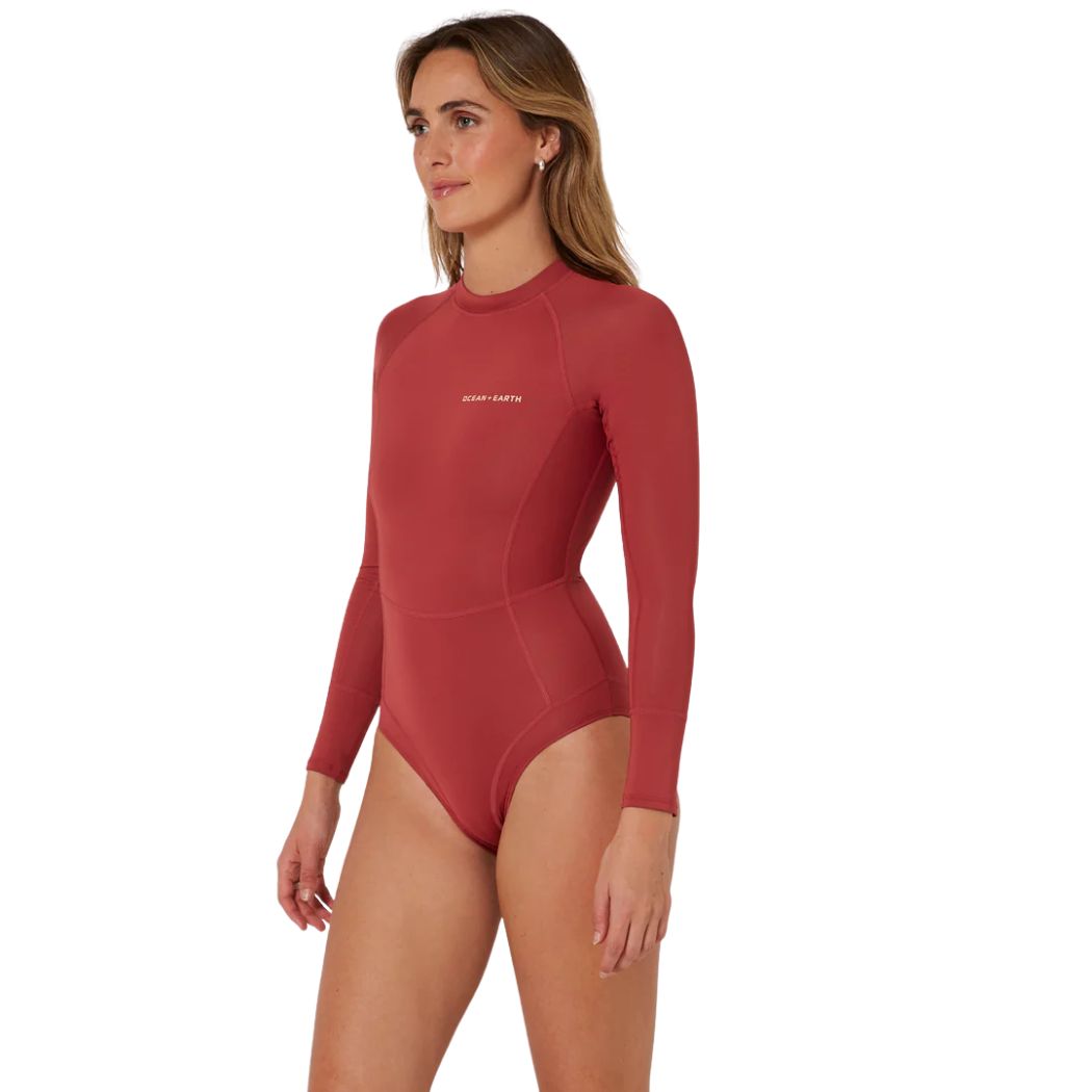 Ocean and Earth Ladies Oceana Long Sleeve Back Zip Lycra Suit
